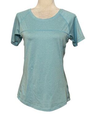 REVA Activewear T Shirt Womens M Blue Athletic Workout Top Short Sleeve Stretch